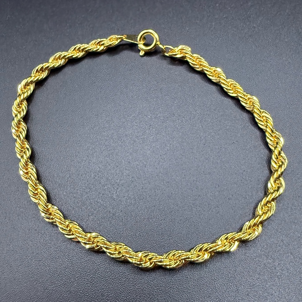 Classic Gold Tone Rope Chain Bracelet